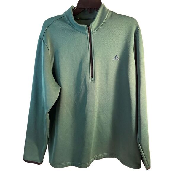 Adidas 1/4 zipper pullover sweatshirt green xl - Picture 1 of 9